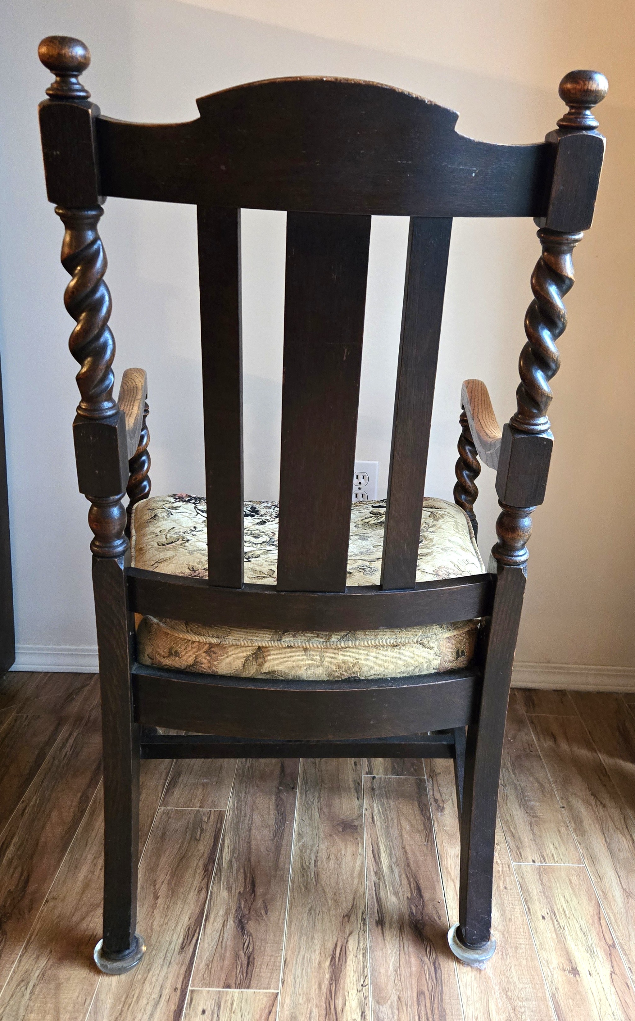 Antique 1910 Mission Oak Barley Twist Armchair & Rocker - photo 3