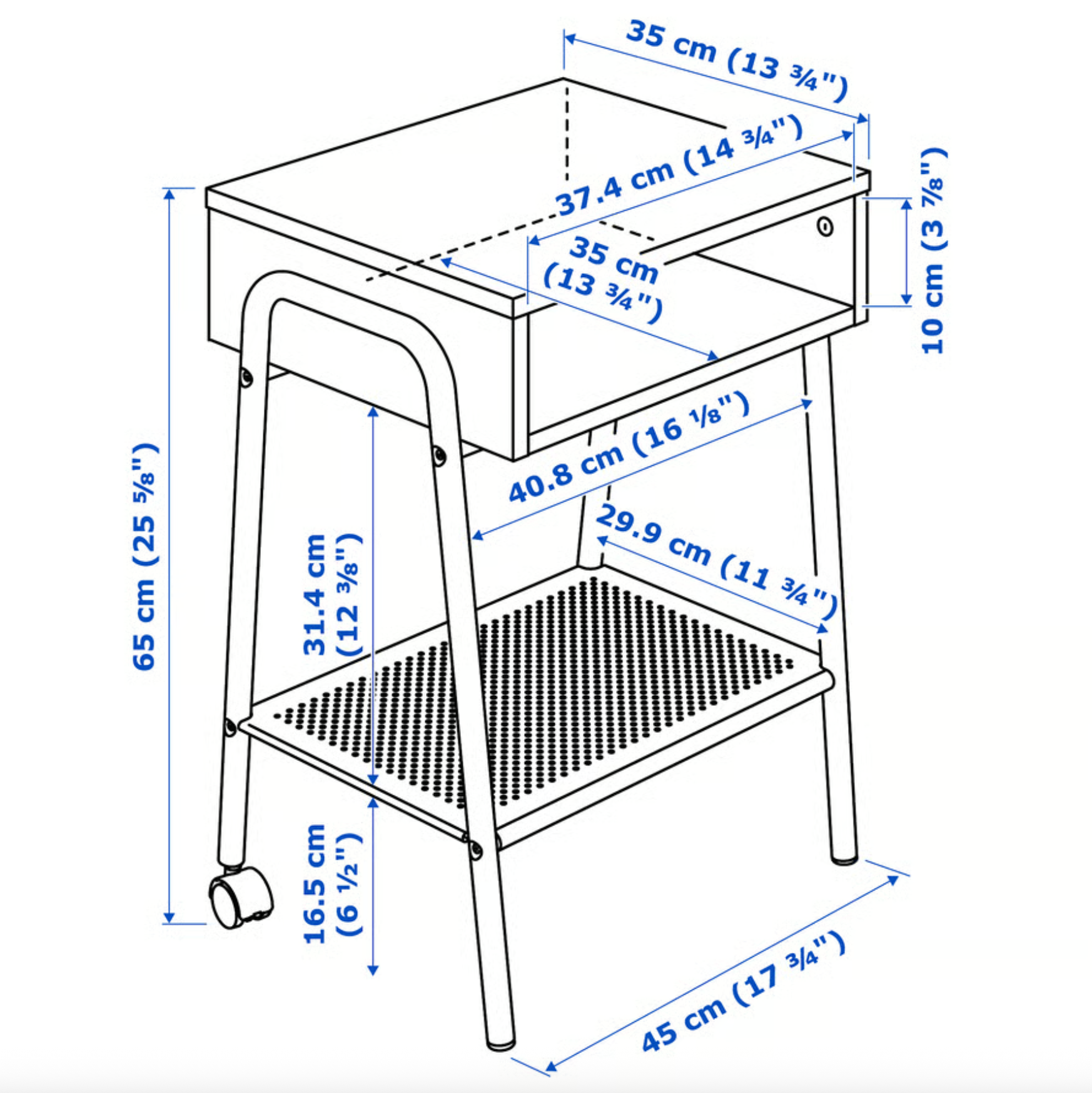 Side Table with Wheels, Ikea SETSKOG, Nightstand - photo 4