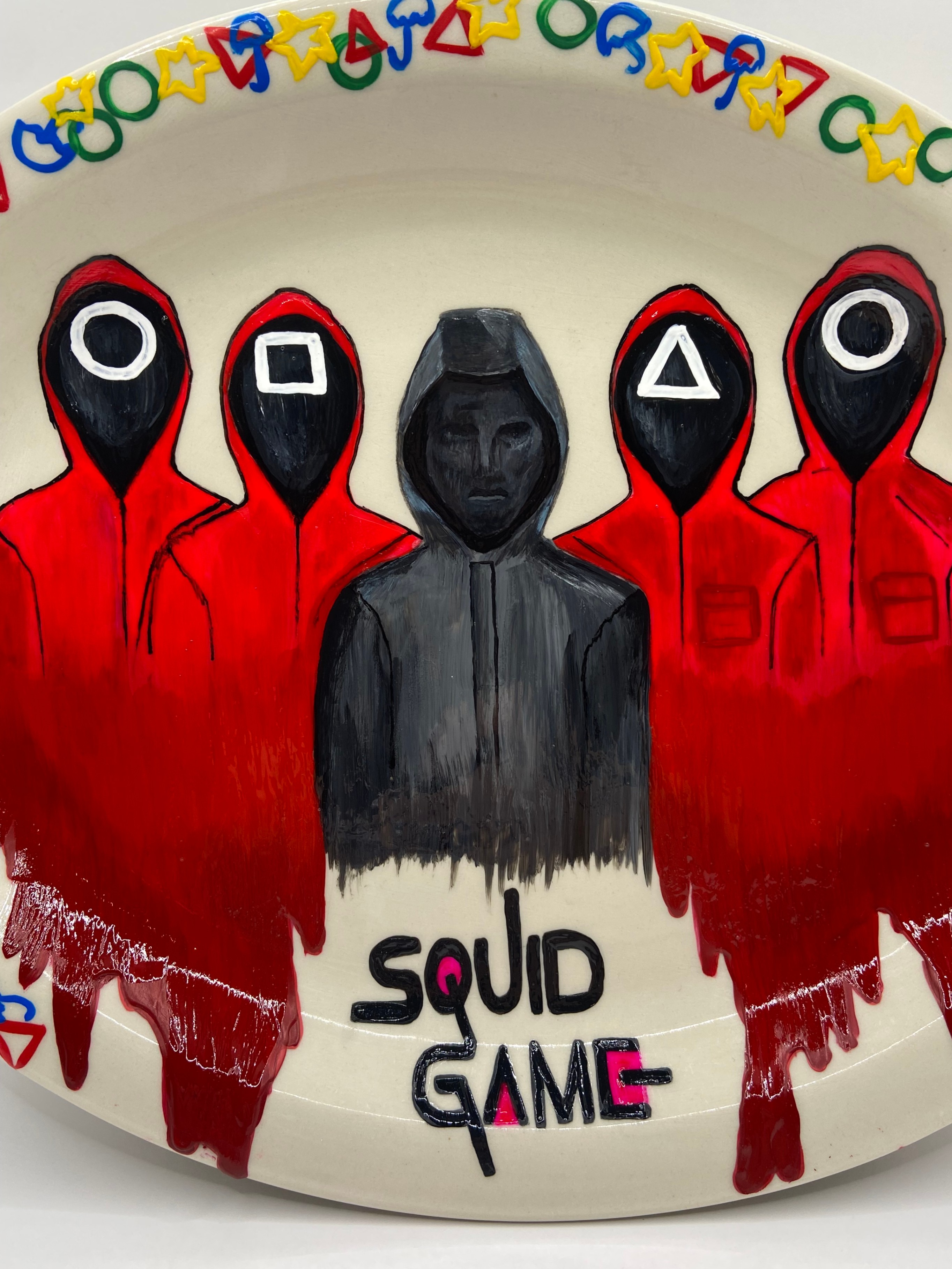 Hand Painted Squid Game Decorative Plate - photo 2