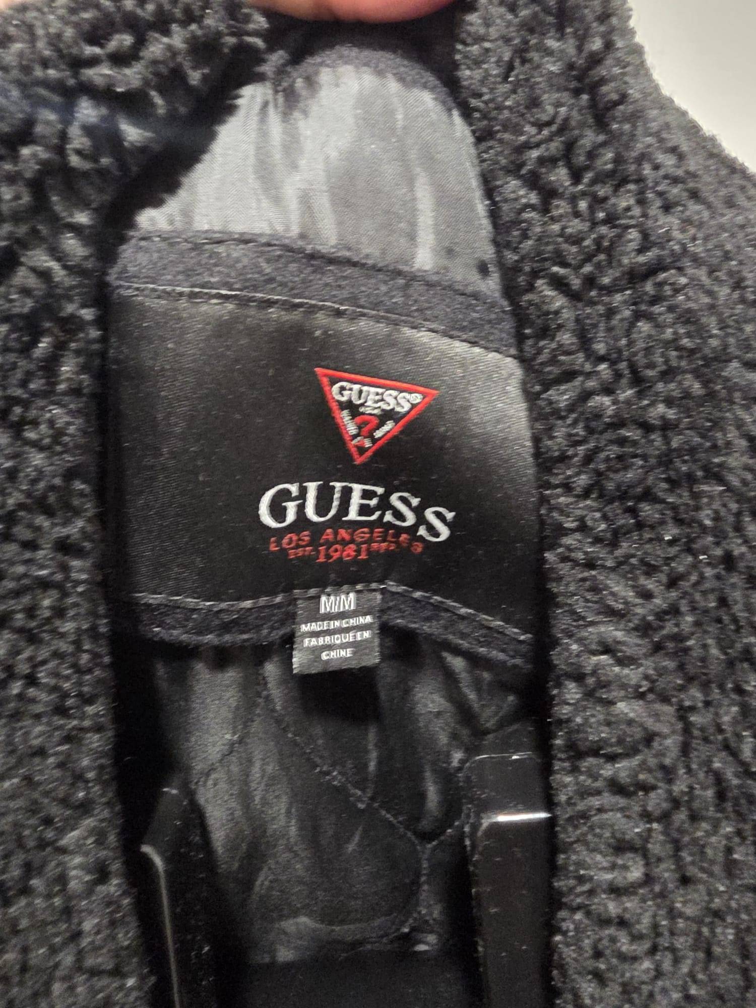 GUESS Wool-Blend Bomber Jacket with Sherpa Collar – Size M - photo 3