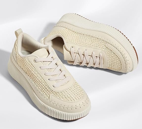 (US 7.5)LUCKY STEP Women's Platform Sneakers Rhinestone - photo 4