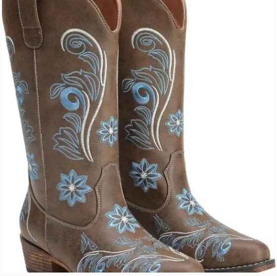 New Dream Pairs Women’s Cowboy Boots | Mid‑Calf Western