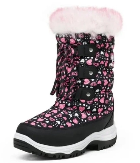 (US 10) Dream Pairs Girls Mid Calf Slip Resistant Faux Fur Lined