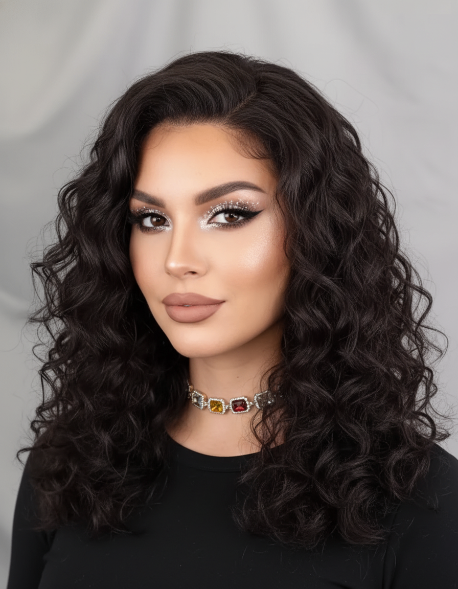 Curly Long Dark Brown Hair Piece Wig still with tags never worn - photo 4