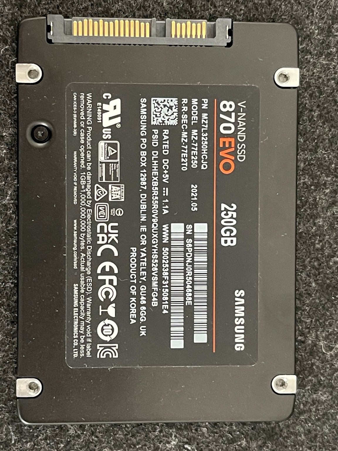 Samsung 870 EVO 250GB SATA SSD