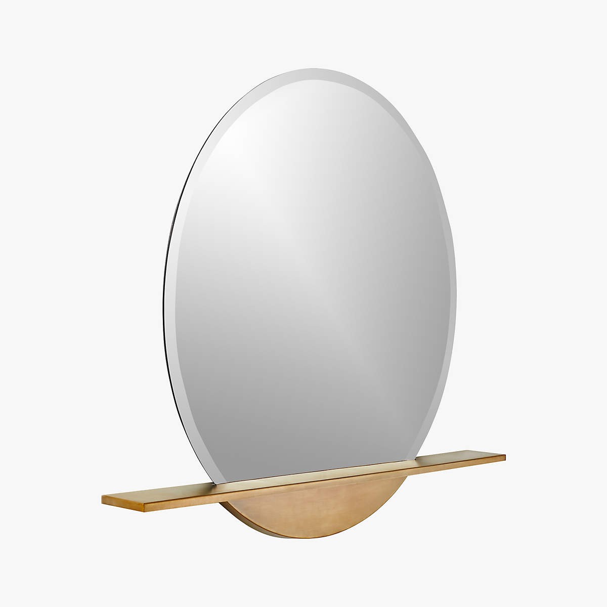 CB2 Perch Round 36" Mirror with Shelf - photo 2