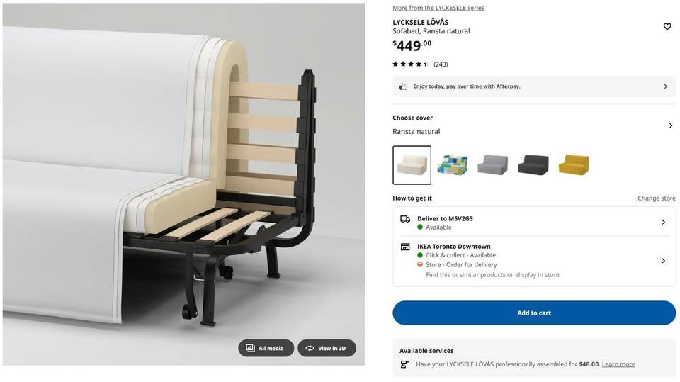 Ikea Futon (LYCKSELE LÖVÅS) - Disassembled/Wrapped - photo 2
