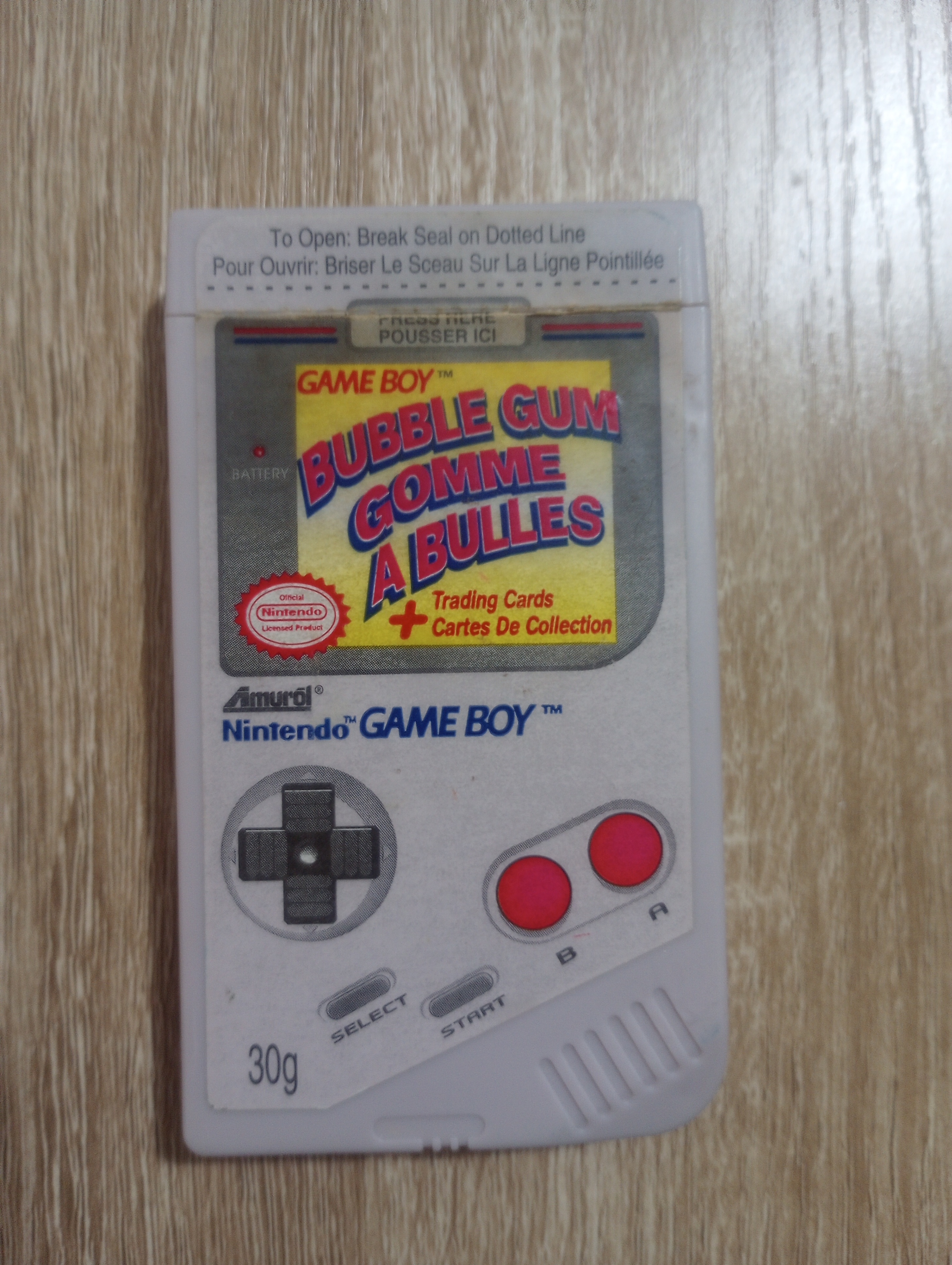 Game Boy Bubble Gum Container 1993 (OPENED, NO GUM/CARDS)