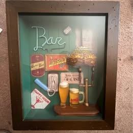 Pub/Bar Decor Mancave Liquor Beer Wooden Shadowbox - photo 2