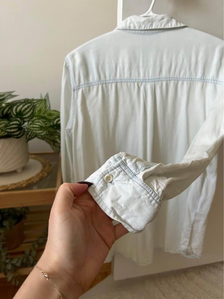 Mango Premium Denim Shirt, Size M Light Blue - photo 2