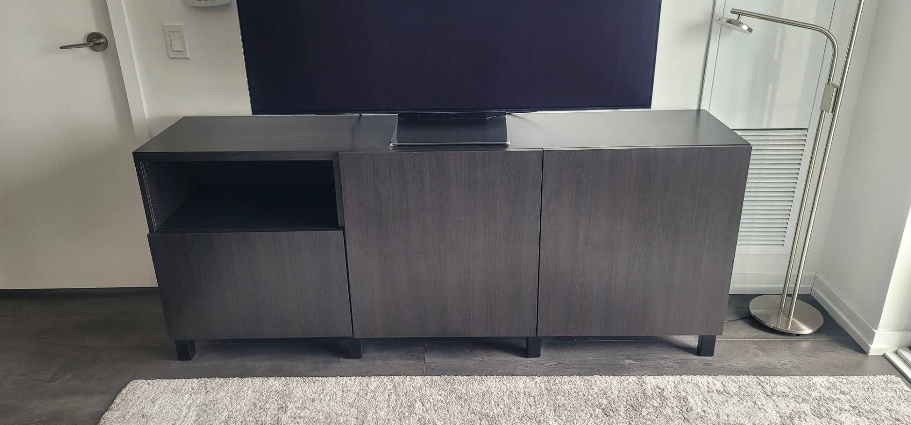 BESTA TV BENCH 180x40x64 cm (Black-brown)