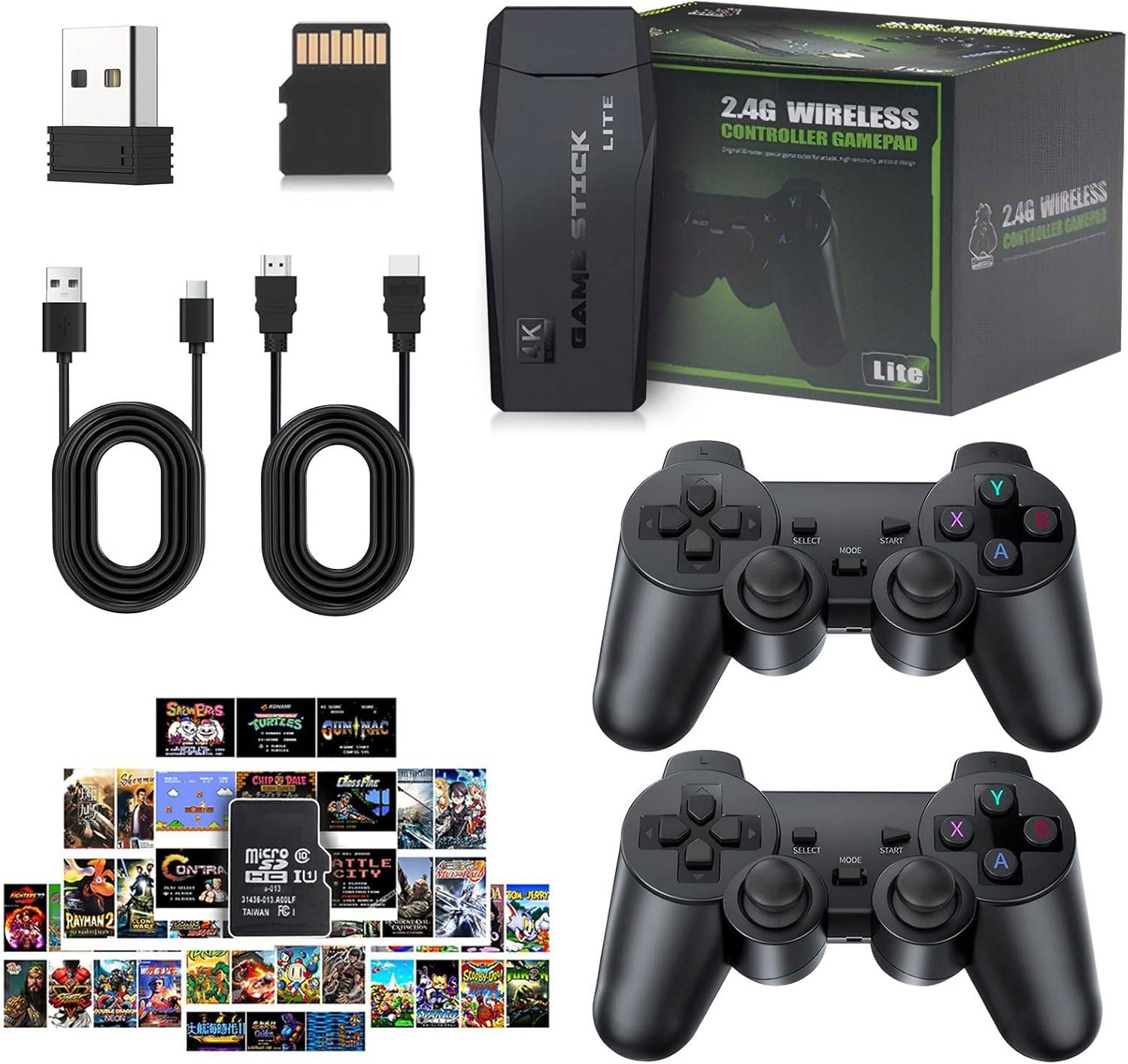 4K Gamestick Lite HDMI Plug & Play with 2 wireless controllers