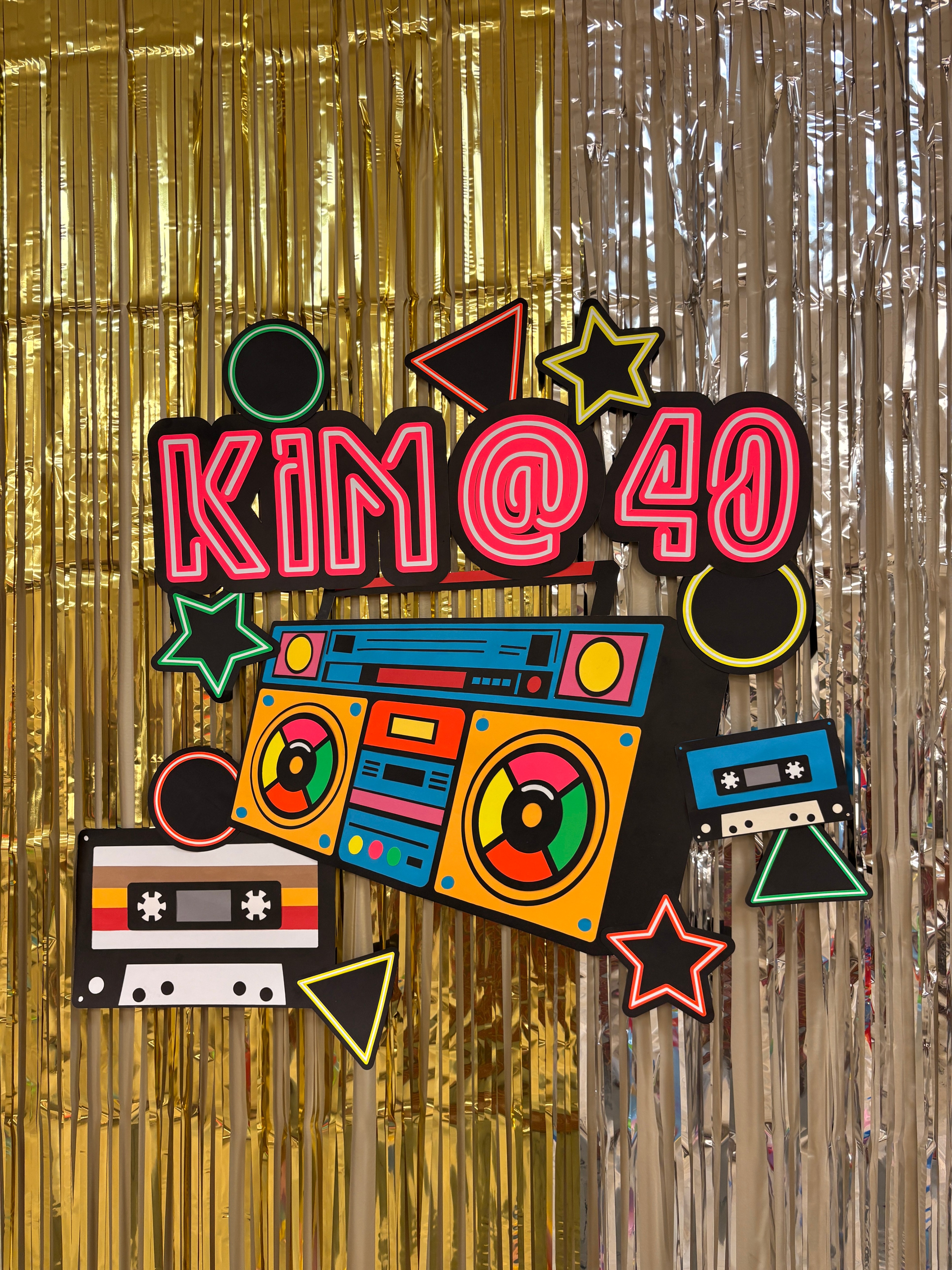 Retro 80s Theme Birthday Sign – Custom Name – Party Decor