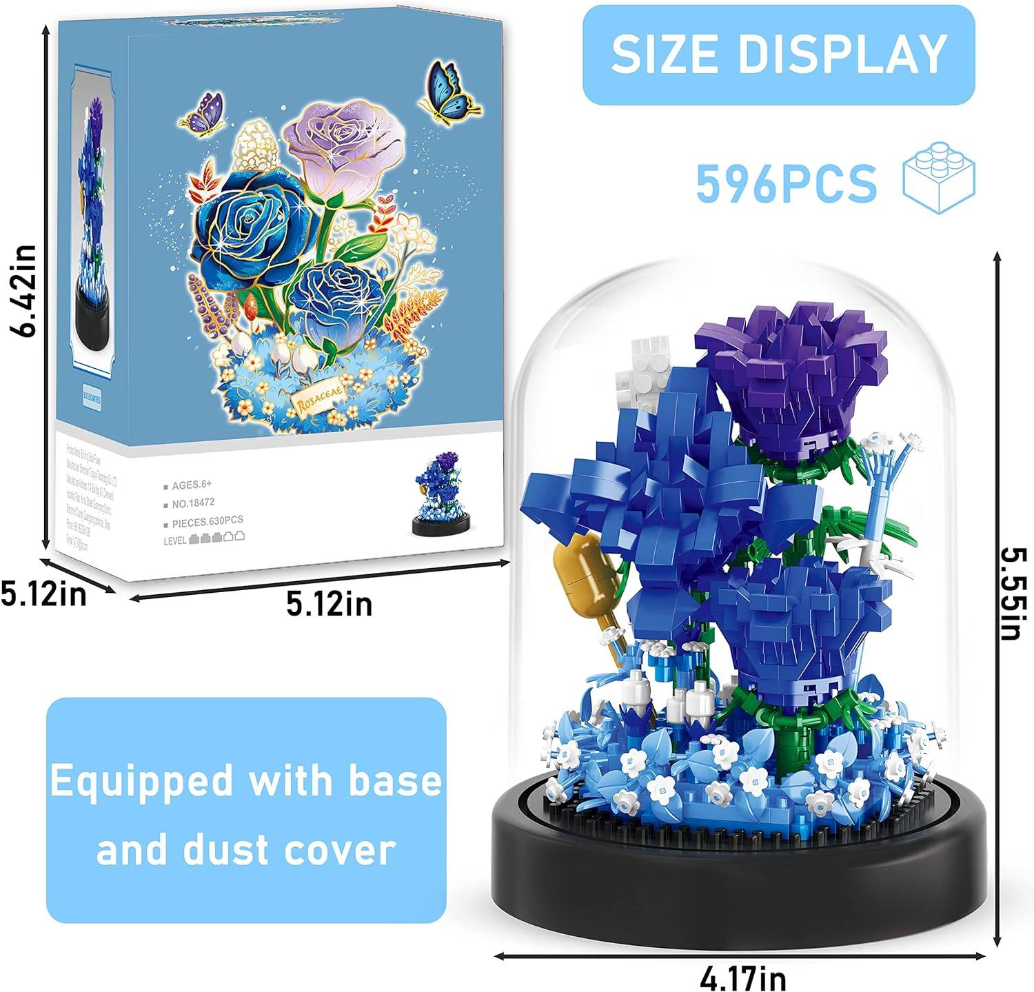 Guglog Flower Bouquet Blue Roses Building Bricks Kit - photo 4