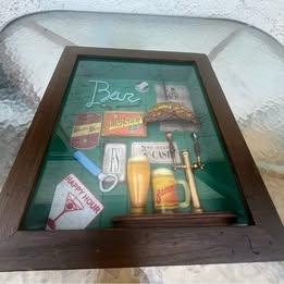 Pub/Bar Decor Mancave Liquor Beer Wooden Shadowbox - photo 3
