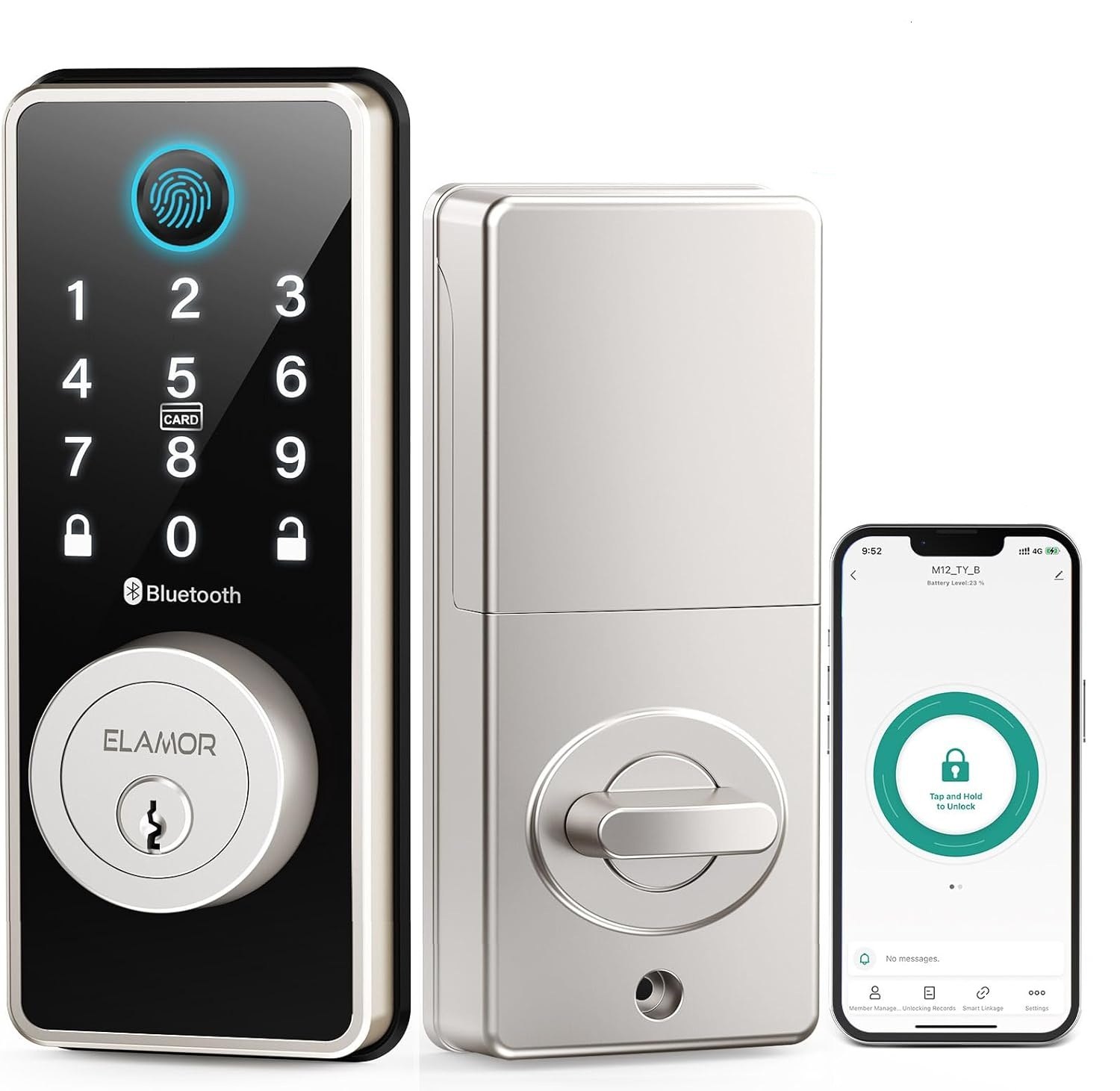 ELAMOR Bluetooth Fingerprint Door Lock