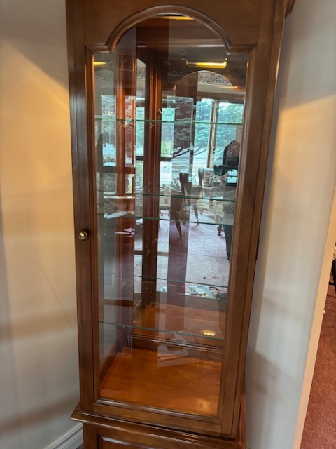 Solid Wood Lighted Curio Display Cabinet – Glass Shelves - photo 2