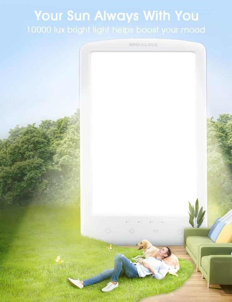 Mediacous Light Therapy Lamp ME-TL02 UV-Free 10000Lux 4 Timer - photo 2