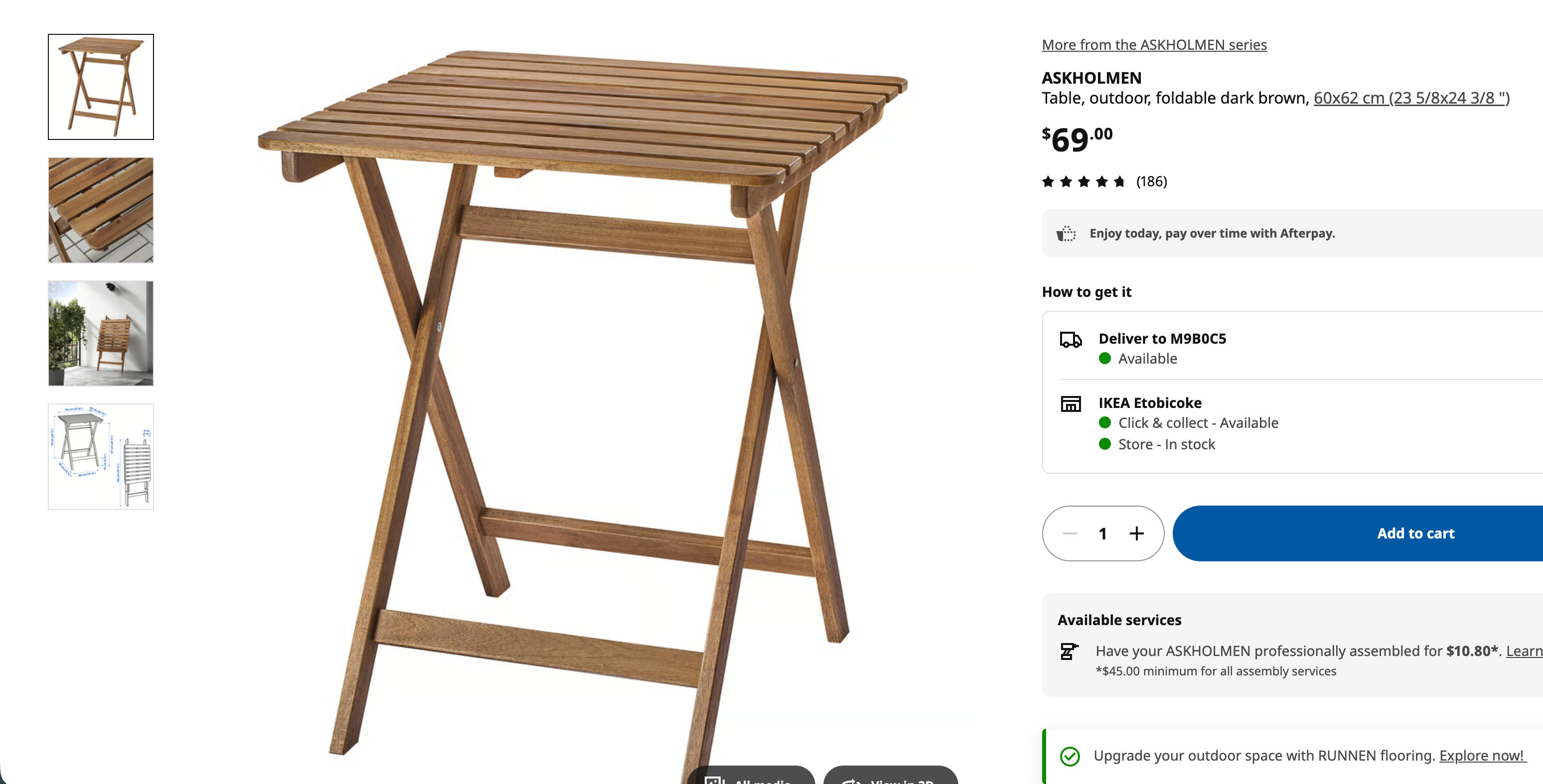 Ikea Wooden Folding Table and Chairs Set outdoor - photo 3