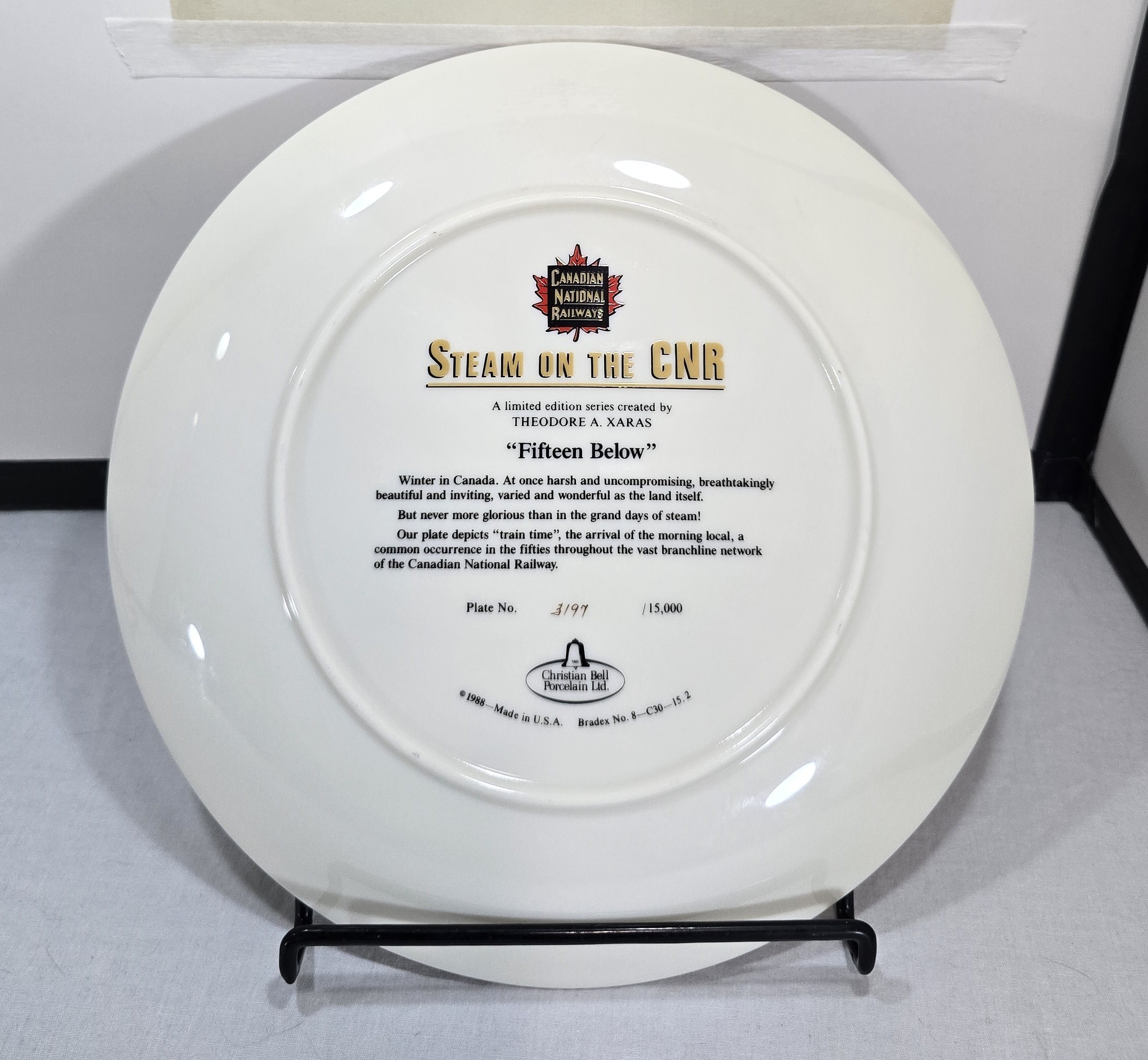 Canadian National Railway Plate - Fifteen Below - photo 4