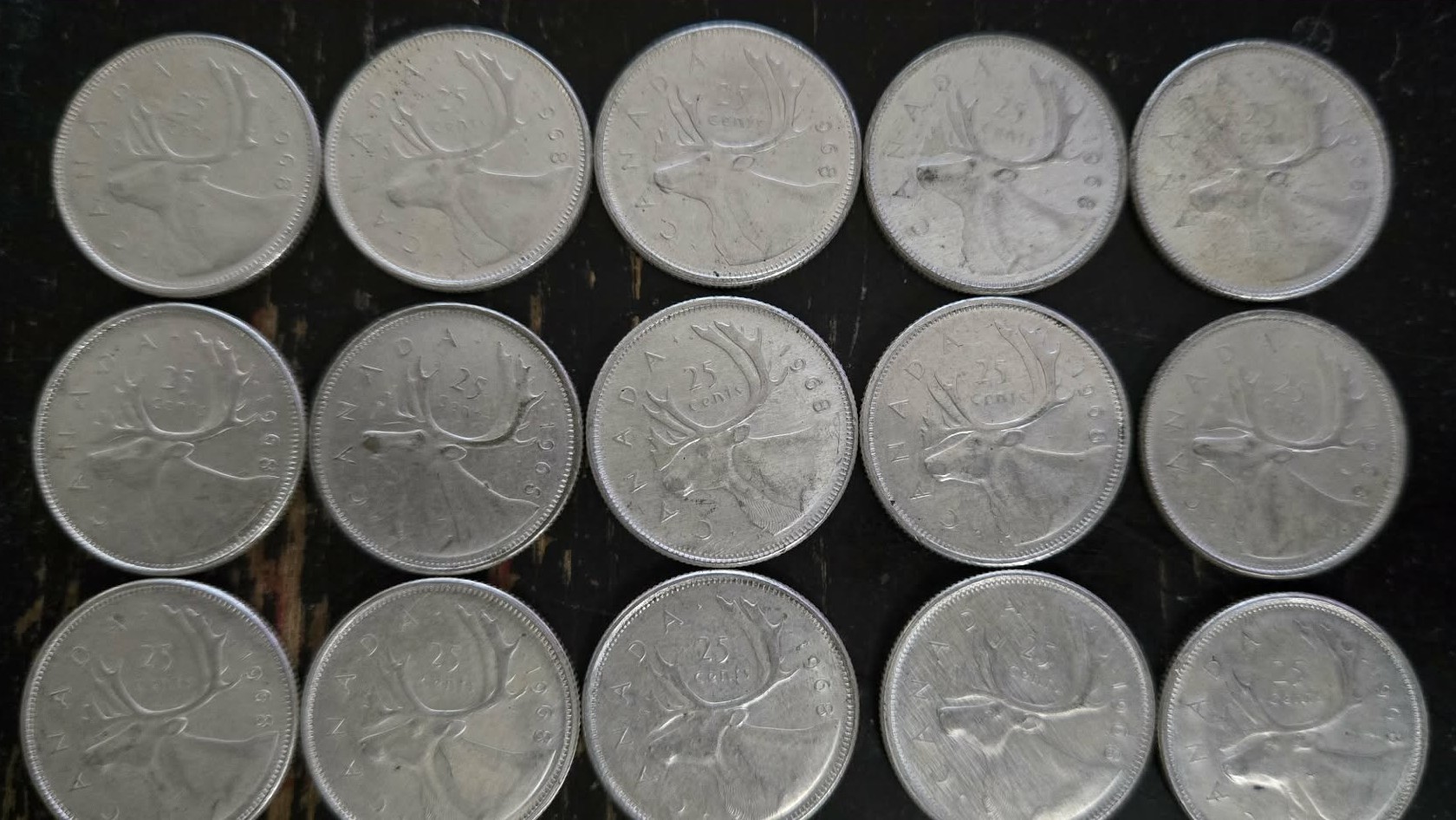 Silver coins 1968 Canadian Quarters and dimes - photo 3