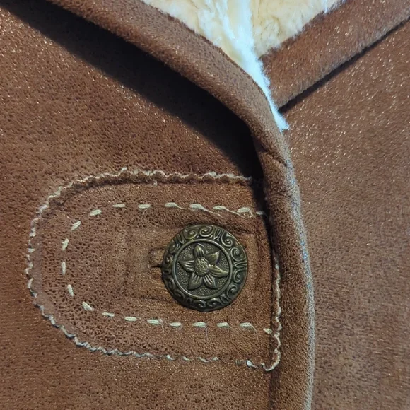 Brown Faux Suede Sherpa Lined Coat - photo 4