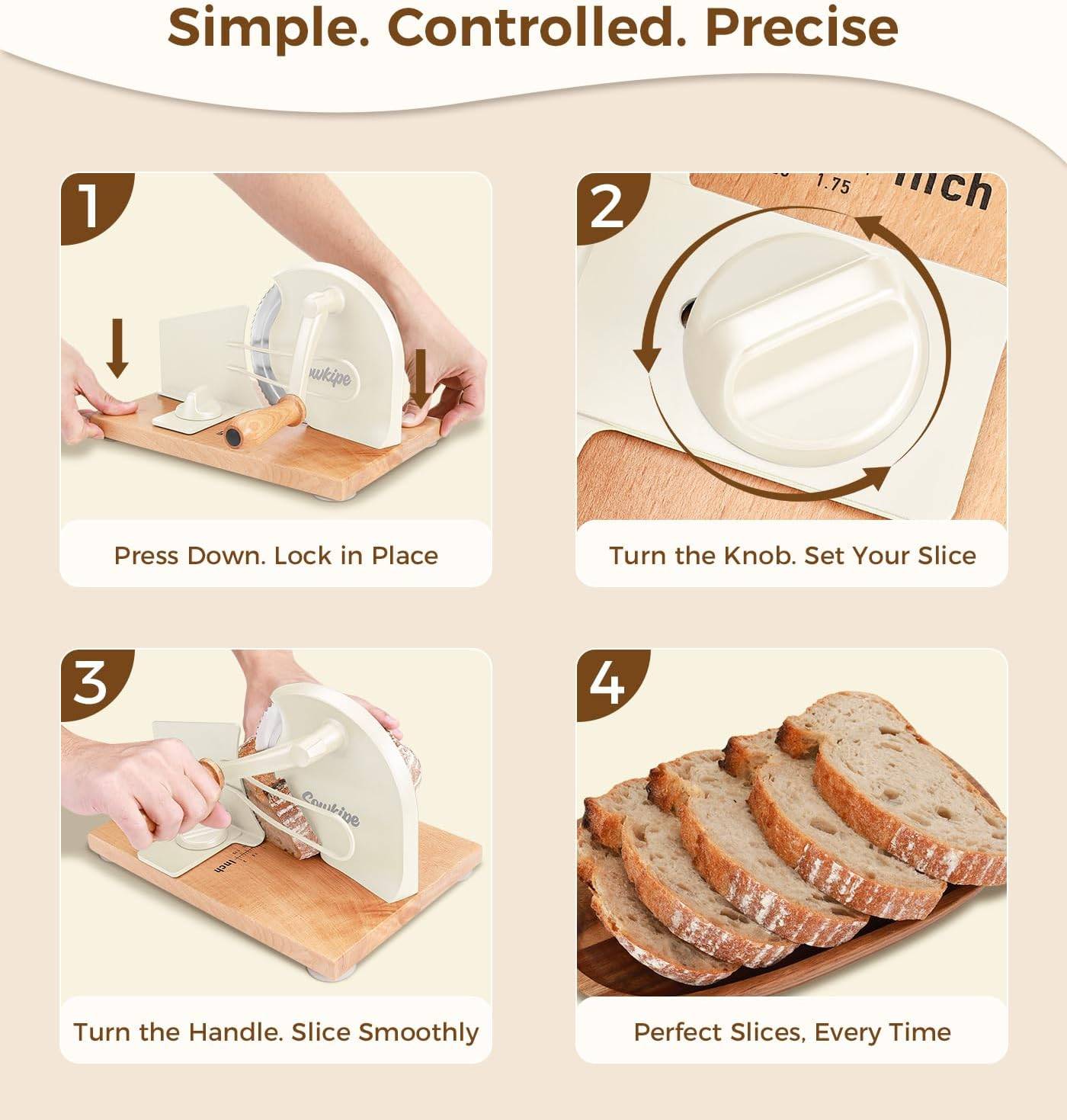 Sowkipe Manual Bread Slicer - Effortless Slicing! New! - photo 4