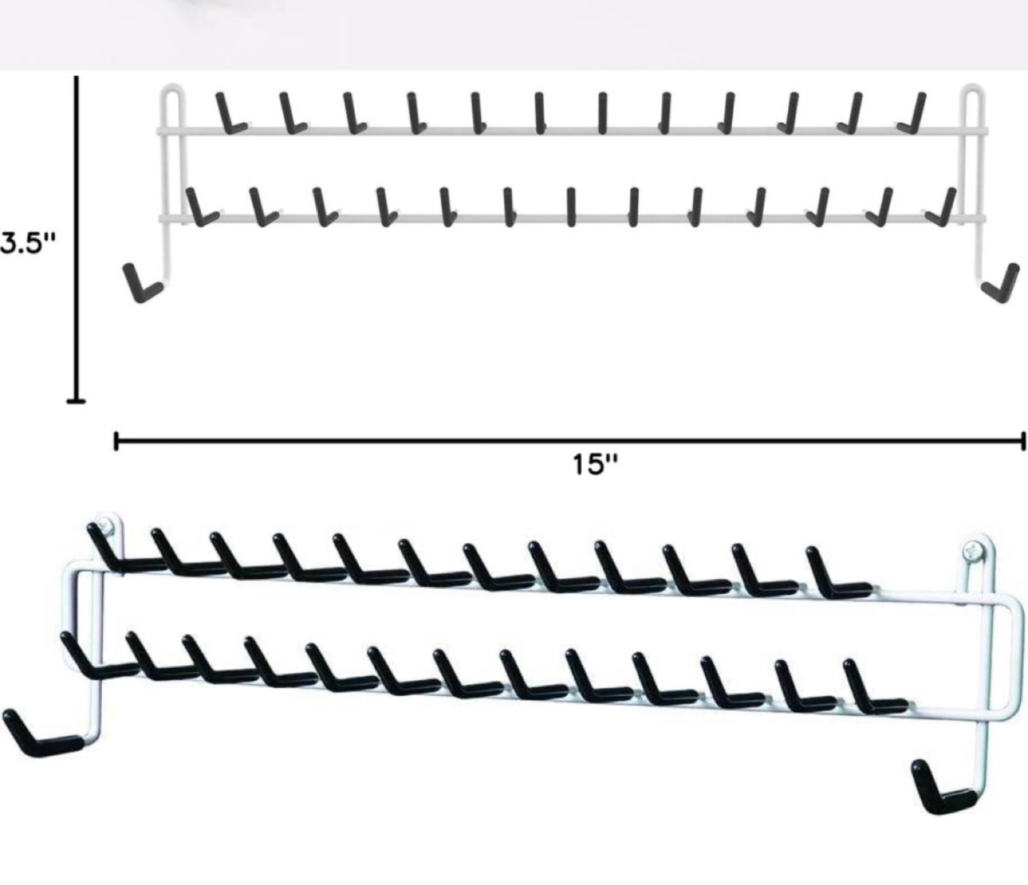 🧡 ClosetMaid Epoxy coated steel Tie & Belt Rack White - photo 3