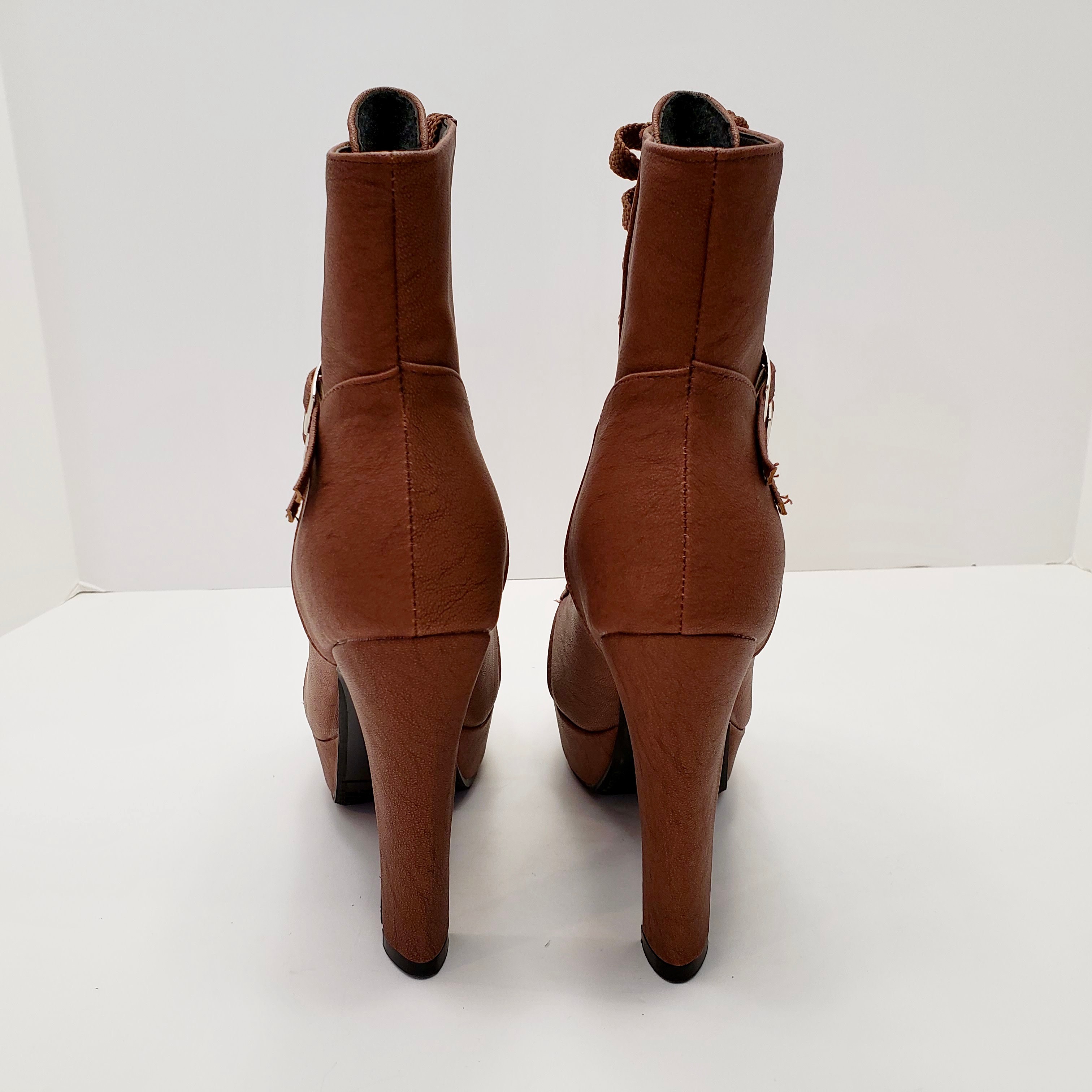 New ForeMode Women’s High Heel Platform Boots Brown Size 7 - photo 4