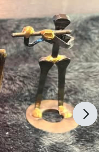 Vintage Metal Art Figures Flute