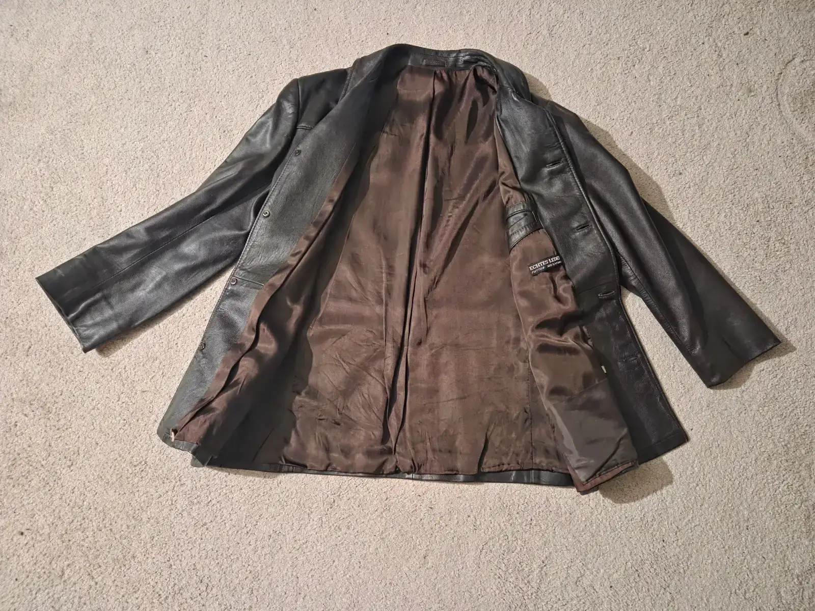 Vintage German Genuine Leather Bomber Jacket, Men's Size M - photo 2