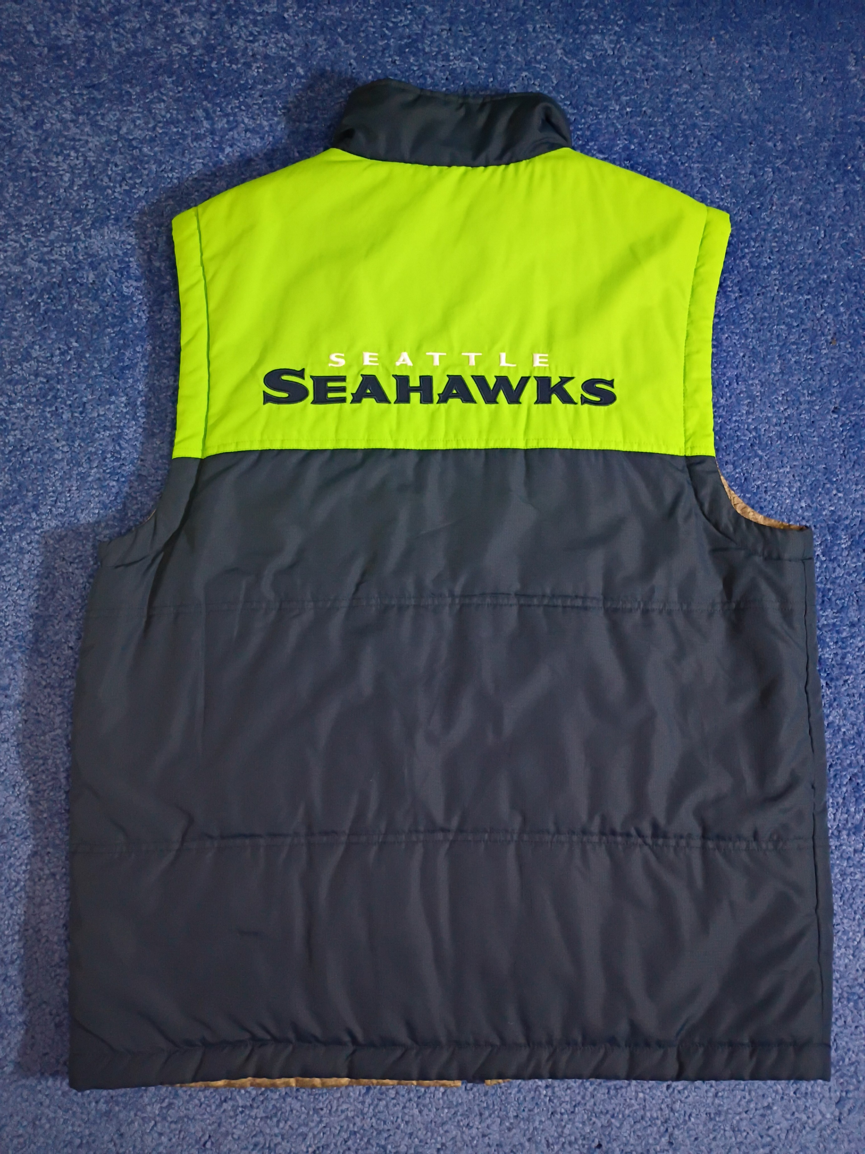 Large - Seahawks - Reversable Zip up Vest - Blue/Gray - photo 2