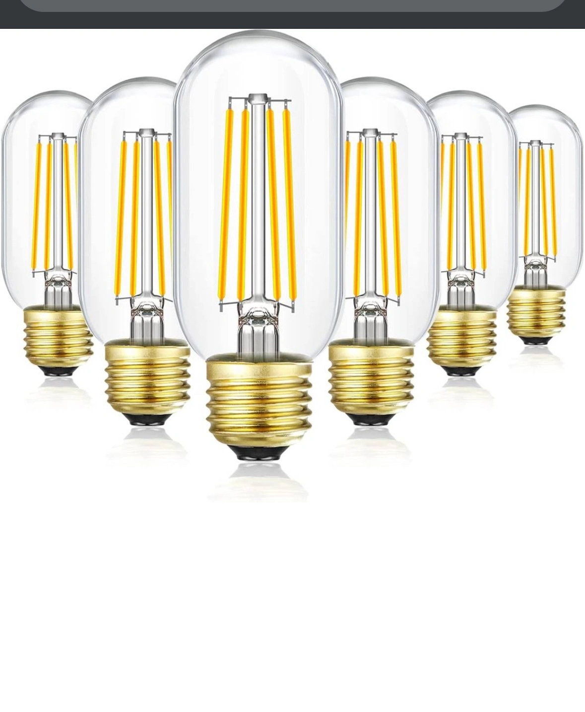 Dimmable LED Edison Bulbs 8W = 100W 120V T45 3000K Soft White 🧡