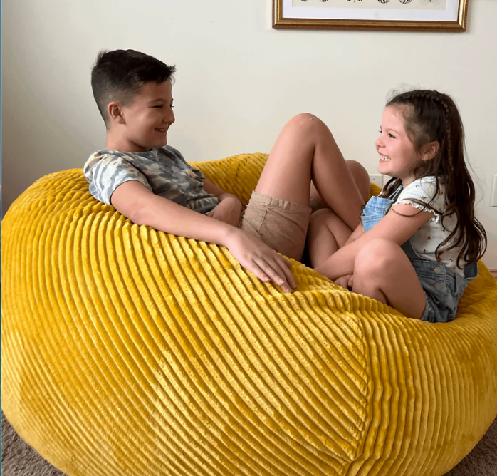 Queen Sized Fold-out Bean Bag - Yellow - photo 2