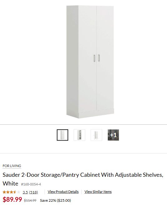 Sauder 2-Door Storage/Pantry Cabinet With Adjustable Shelves - photo 5
