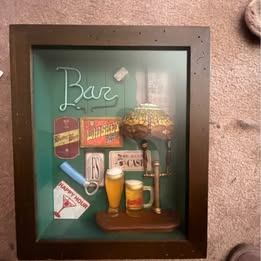 Pub/Bar Decor Mancave Liquor Beer Wooden Shadowbox