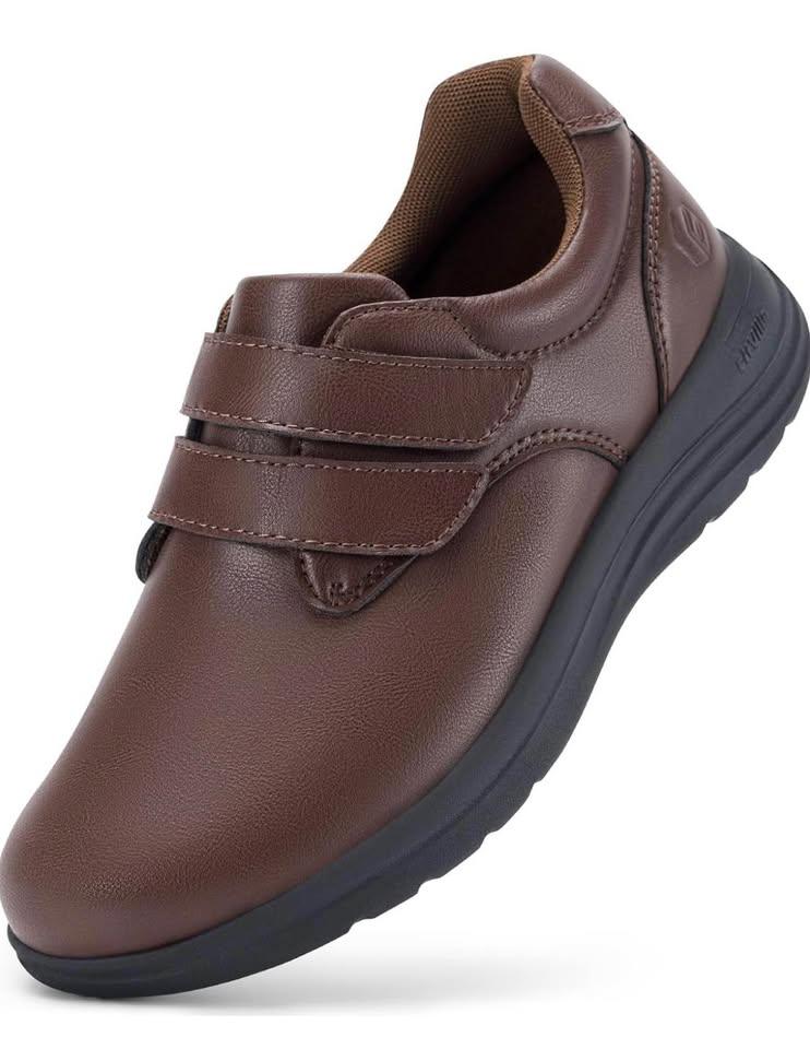 FitVille Women's Brown Leather Walking Shoes