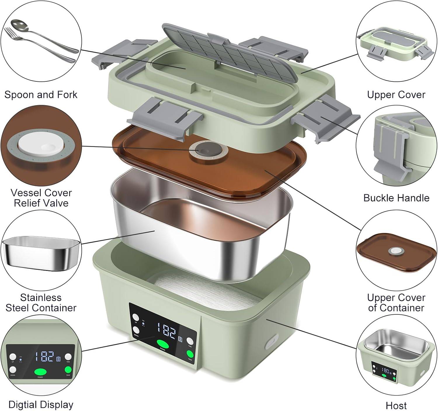 Cordless Electric Heated Lunch Box 1.6L - Like New! - photo 2