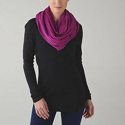 Lululemon Scarf Pink Black Stripes Shawl Cover up