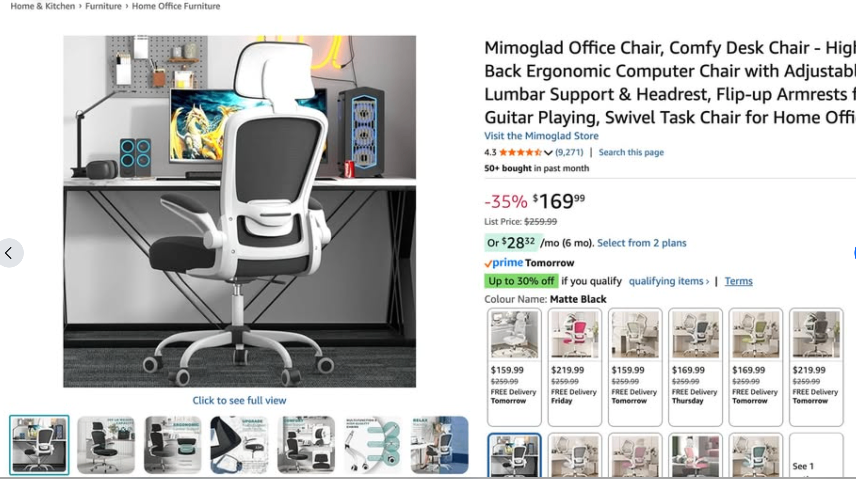 Ergonomic Office Chair with Lumbar Support & Headrest - photo 3