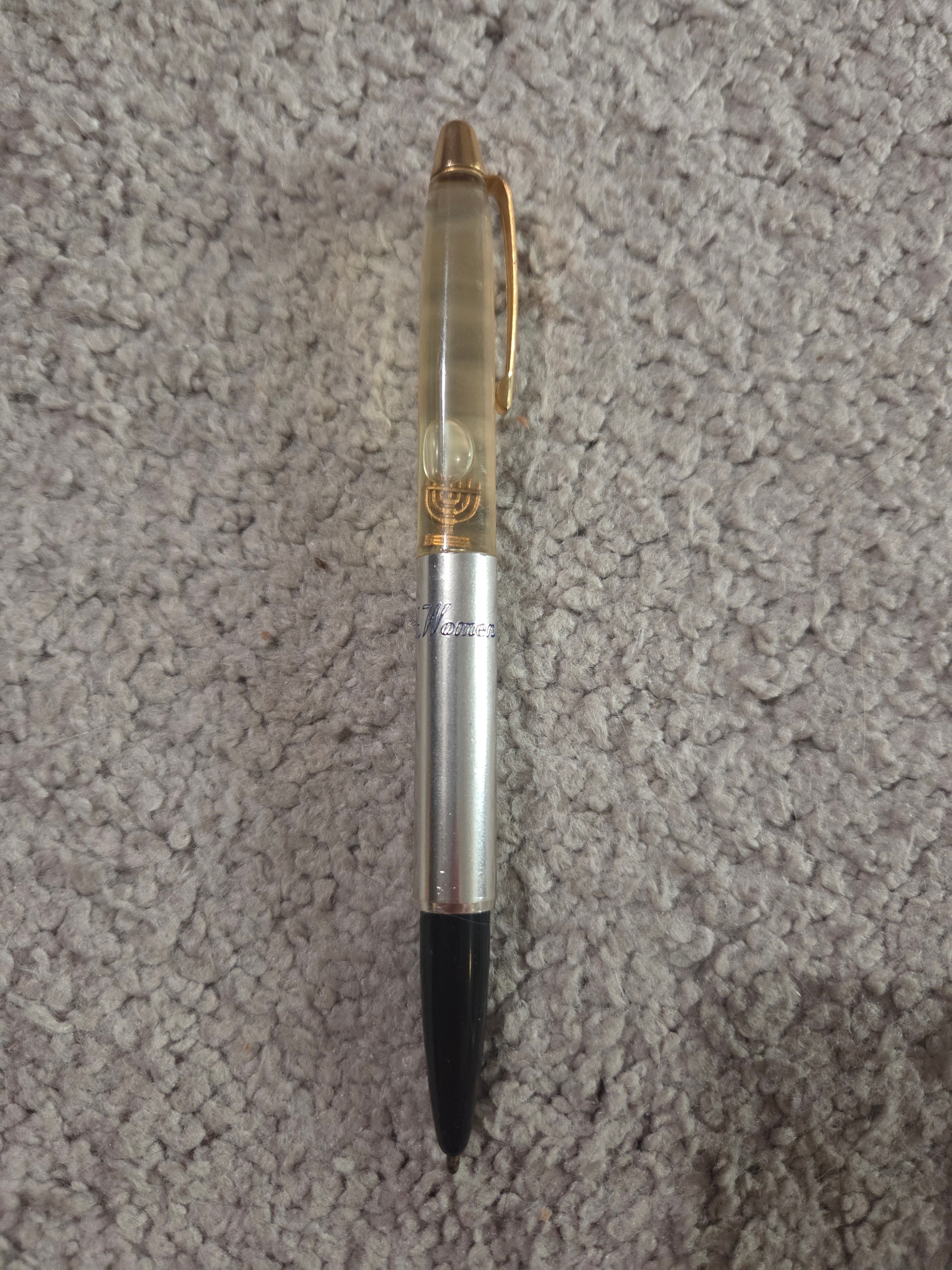 Rare Vintage Ballograf B’nai Brith Women Floater Pen w/ Menorah