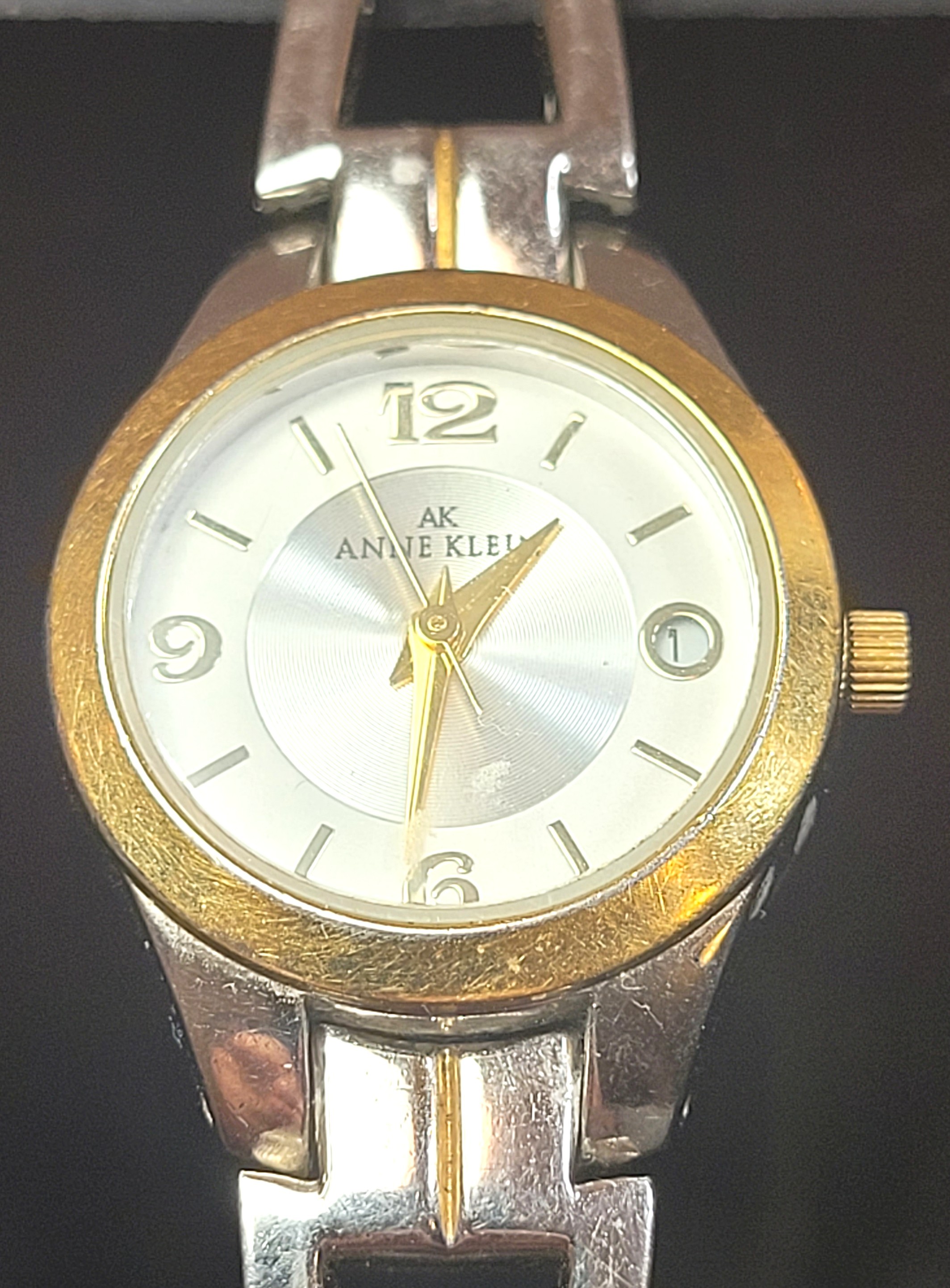 Anne Klein 10/7407GP Two-Tone Date Watch | New Battery Running | - photo 2