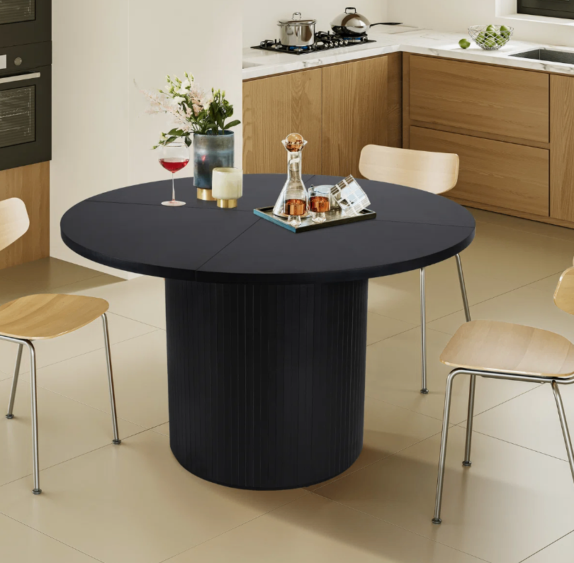 Black Round Dining Table - 47 inch Diameter - New in box