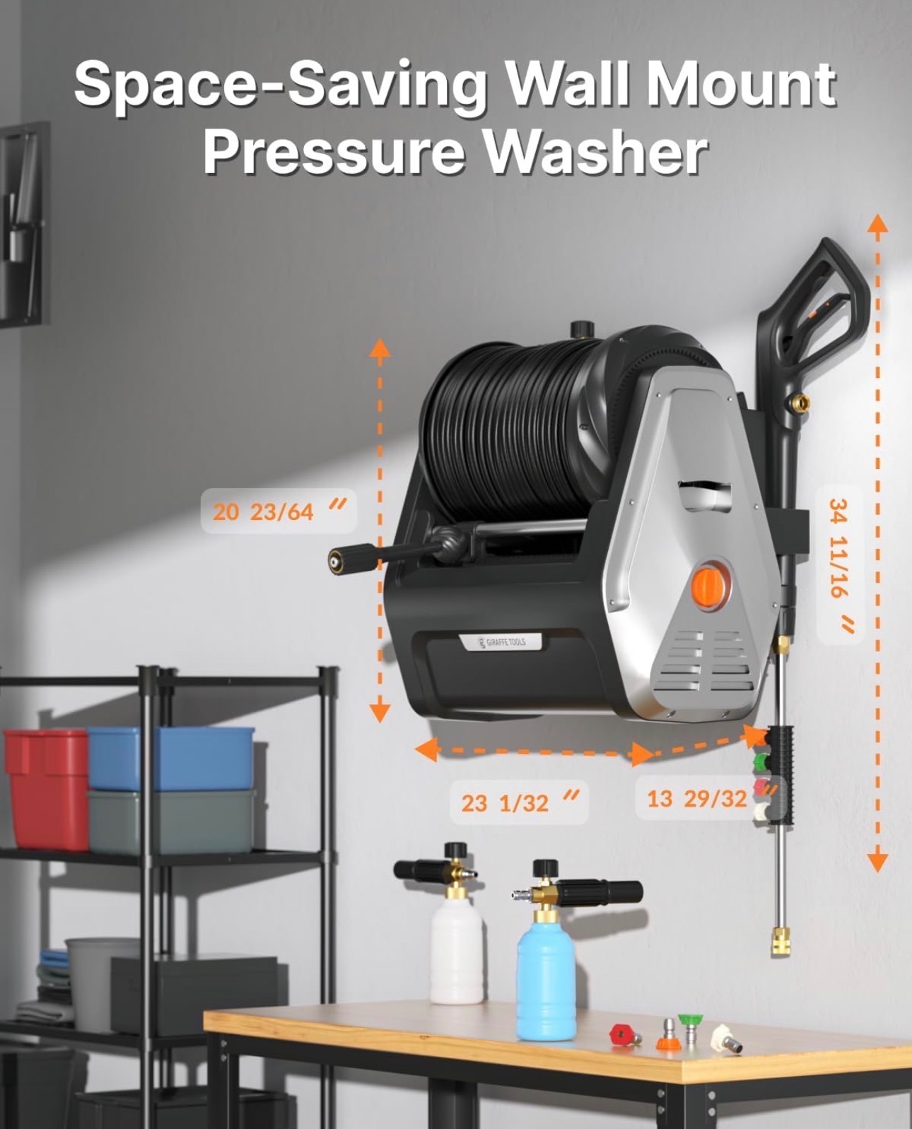 Giraffe Tools Wall Mounted Pressure Washer G30 2900-PSI 2.2-GPM