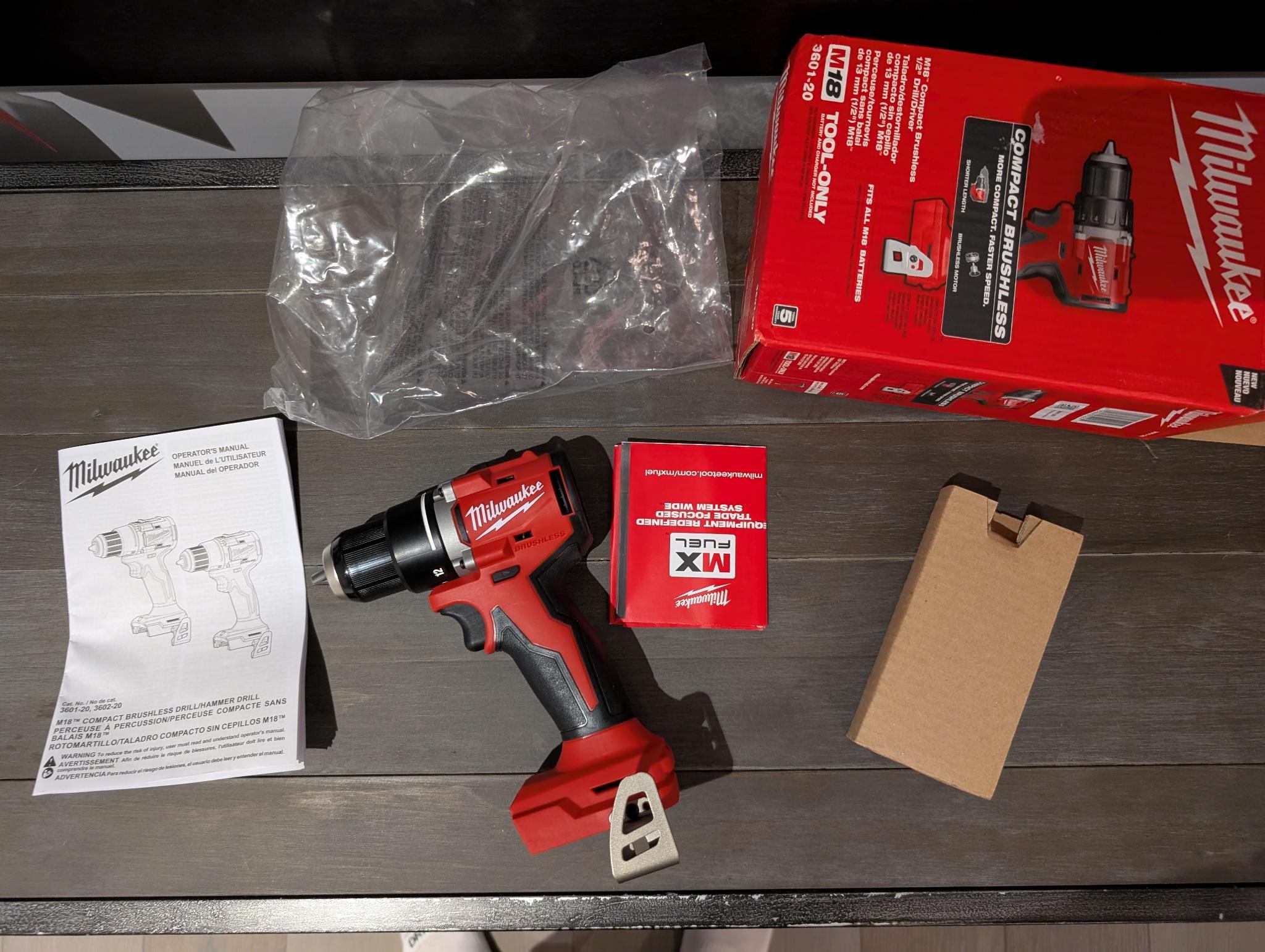 NEED GONE Milwaukee 3601-20 M18 Compact Brushless 1/2" Drill
