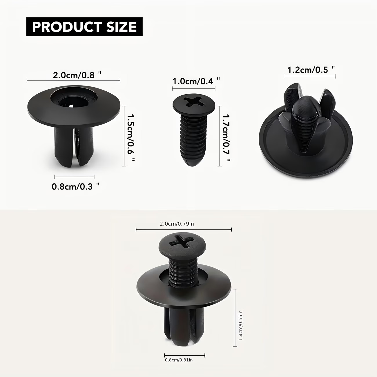 Durable Plastic Rivets Fasteners 8mm