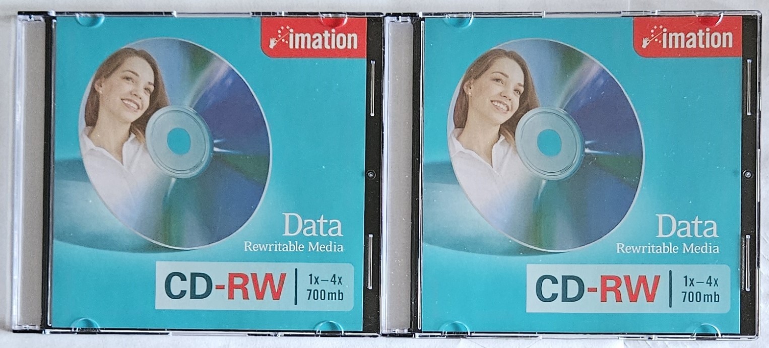 BRAND NEW 5 PK MEMOREX AND IMATION REWRITABLE CD-RW