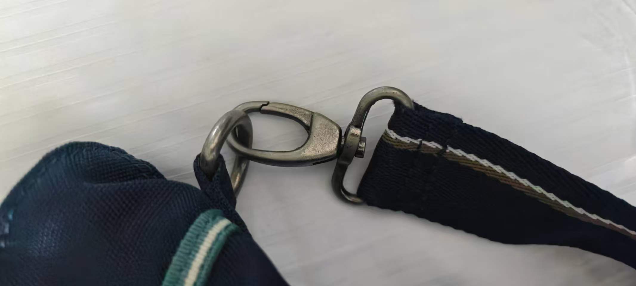Navy Blue Canvas Messenger Bag - Like New - photo 5