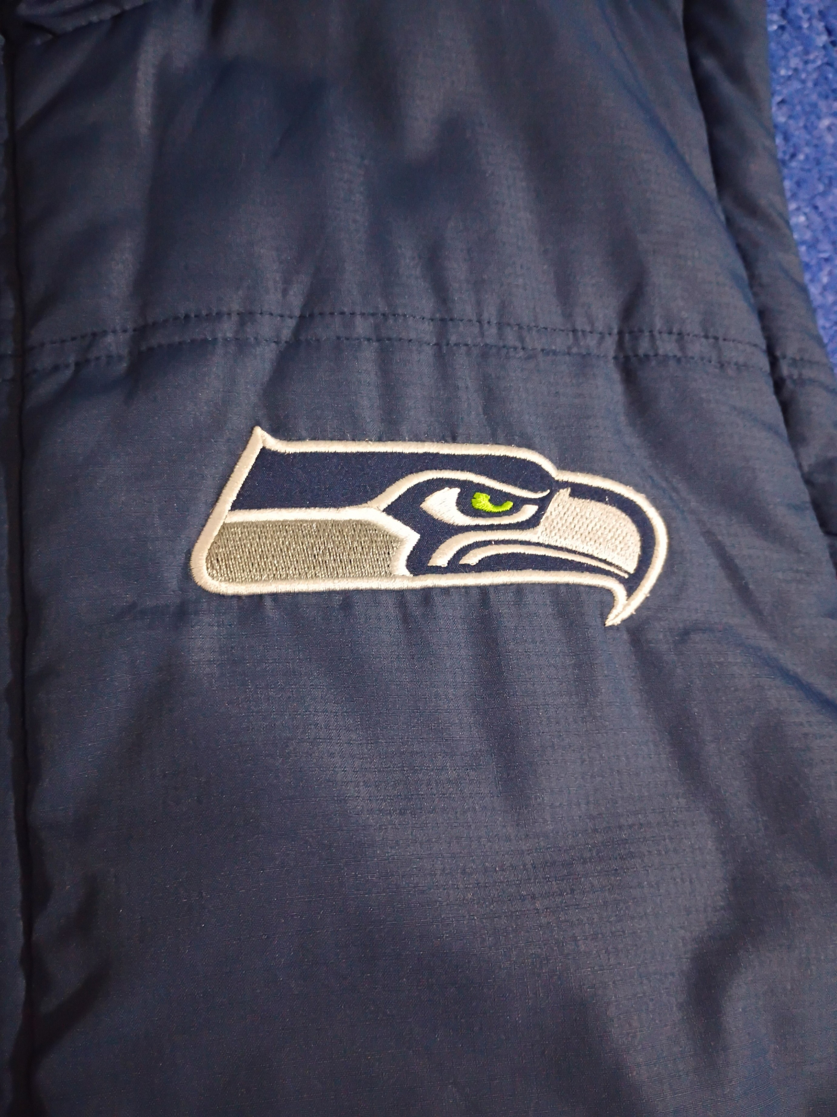 Large - Seahawks - Reversable Zip up Vest - Blue/Gray - photo 3