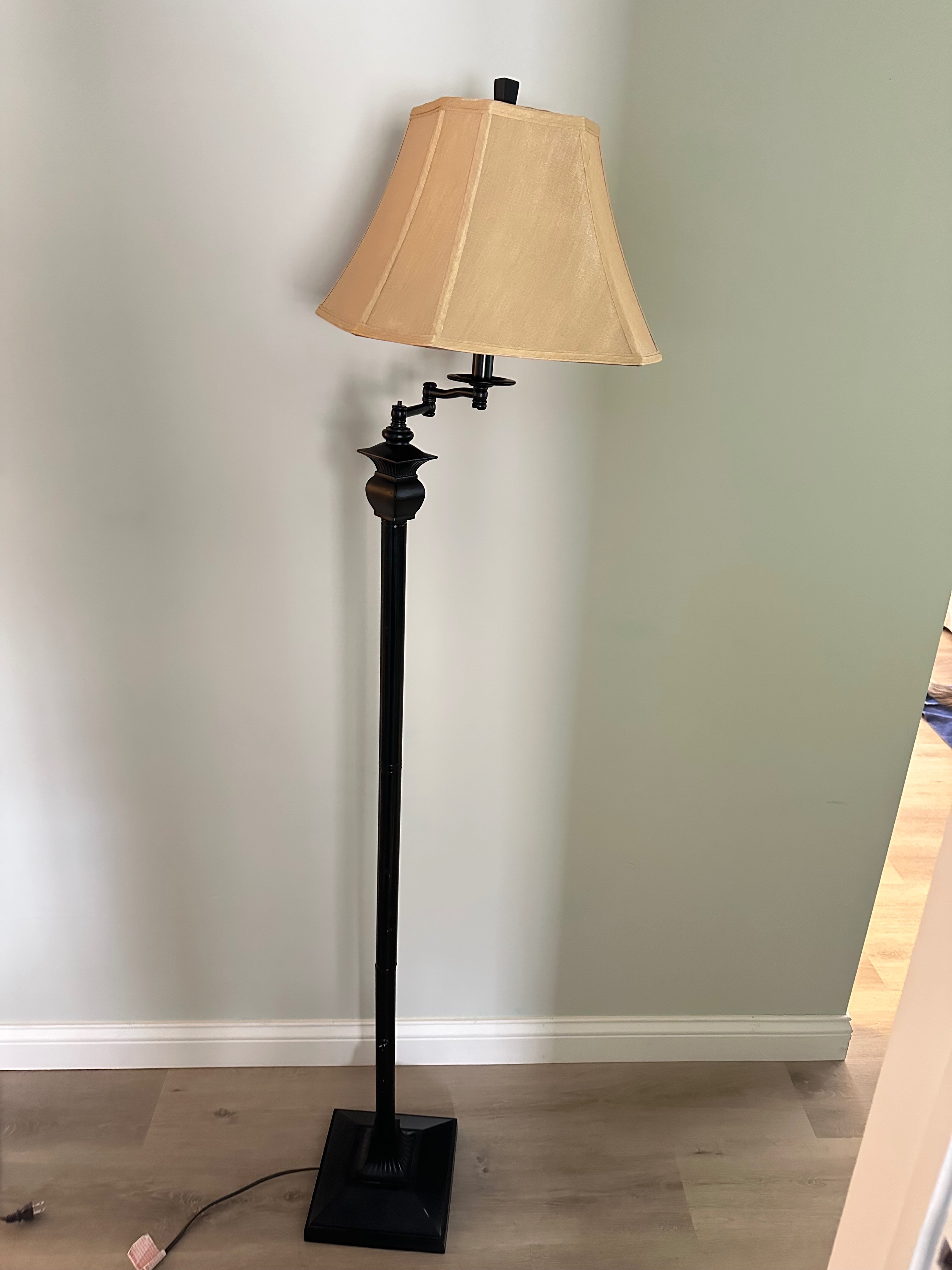 Adjustable Black Floor Lamp with Shade